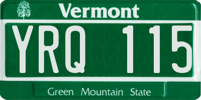 VT license plate YRQ115