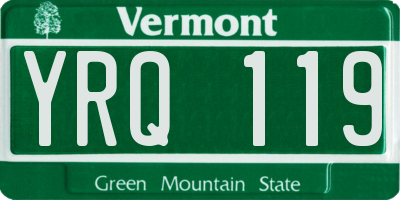 VT license plate YRQ119