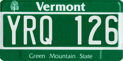VT license plate YRQ126