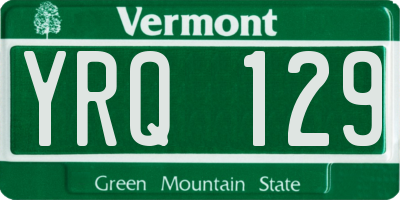 VT license plate YRQ129