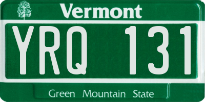 VT license plate YRQ131