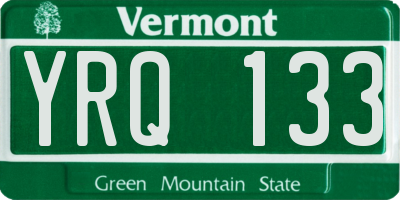 VT license plate YRQ133