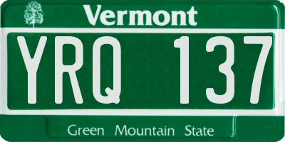 VT license plate YRQ137