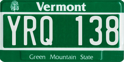VT license plate YRQ138