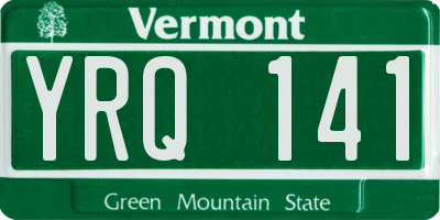 VT license plate YRQ141