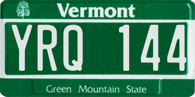 VT license plate YRQ144