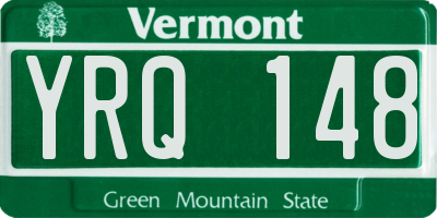 VT license plate YRQ148