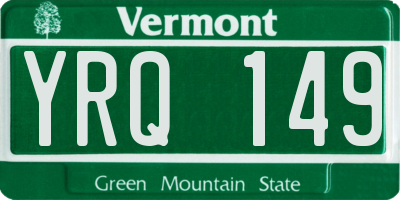 VT license plate YRQ149