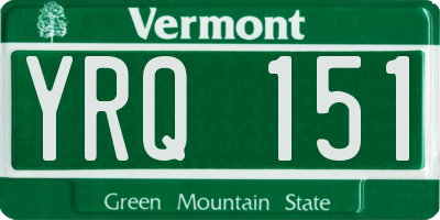 VT license plate YRQ151