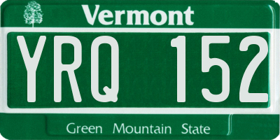 VT license plate YRQ152