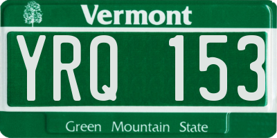 VT license plate YRQ153
