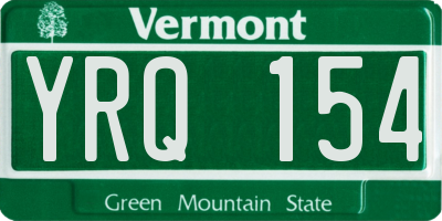 VT license plate YRQ154