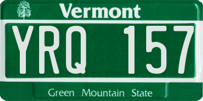 VT license plate YRQ157