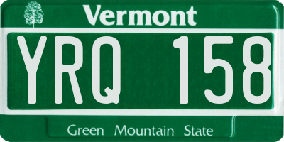 VT license plate YRQ158