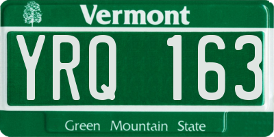 VT license plate YRQ163