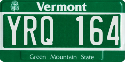 VT license plate YRQ164