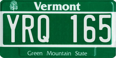 VT license plate YRQ165