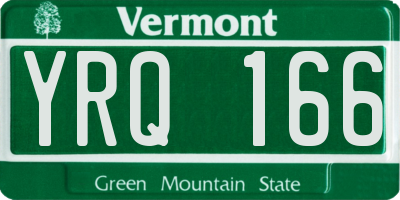 VT license plate YRQ166