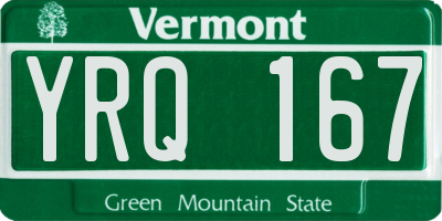 VT license plate YRQ167