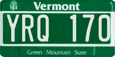 VT license plate YRQ170