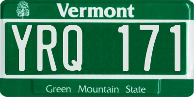 VT license plate YRQ171