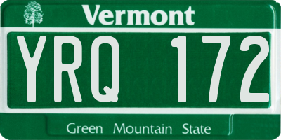 VT license plate YRQ172