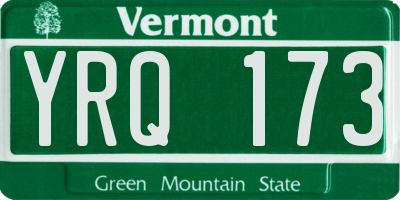 VT license plate YRQ173