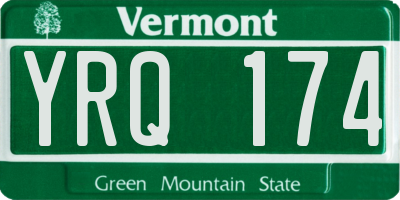 VT license plate YRQ174