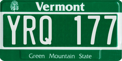 VT license plate YRQ177
