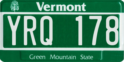 VT license plate YRQ178
