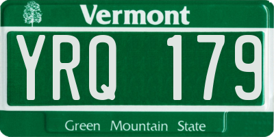 VT license plate YRQ179