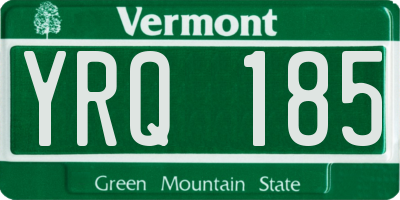 VT license plate YRQ185