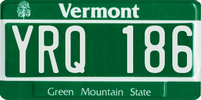 VT license plate YRQ186