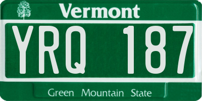 VT license plate YRQ187