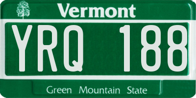VT license plate YRQ188