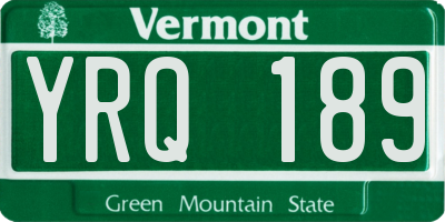 VT license plate YRQ189