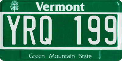 VT license plate YRQ199