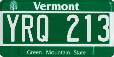 VT license plate YRQ213