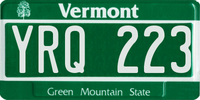 VT license plate YRQ223