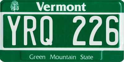 VT license plate YRQ226