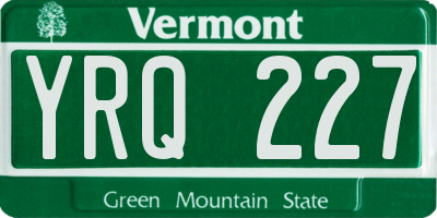 VT license plate YRQ227