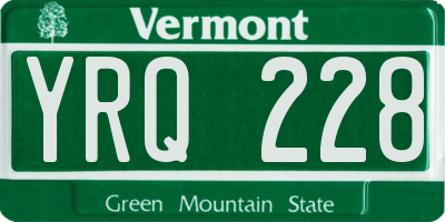 VT license plate YRQ228