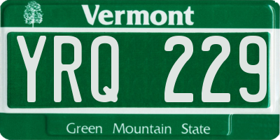 VT license plate YRQ229