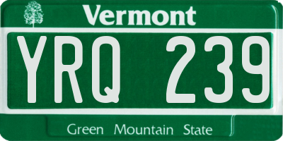 VT license plate YRQ239