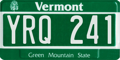 VT license plate YRQ241