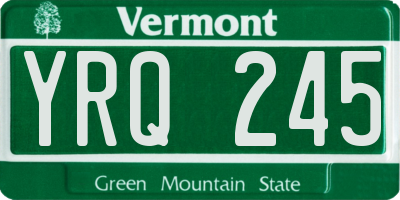 VT license plate YRQ245