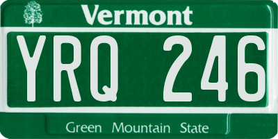 VT license plate YRQ246
