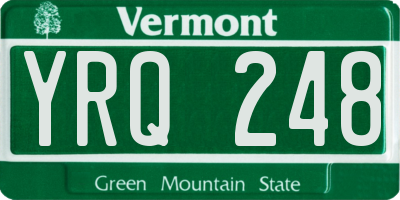 VT license plate YRQ248