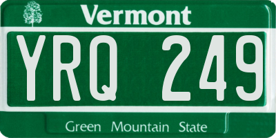 VT license plate YRQ249