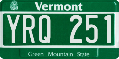VT license plate YRQ251